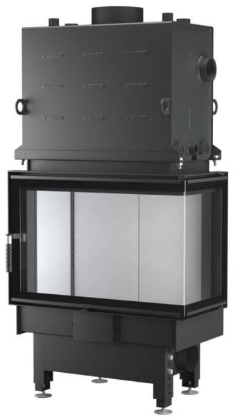 Wkłady kominkowe wodne Kominek z płaszczem wodnym Nemo 2B Topeco 15 kW Narożny