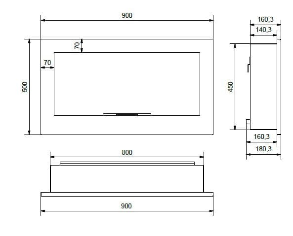 Biokominek INSIDE 900 z certygikatem TUV