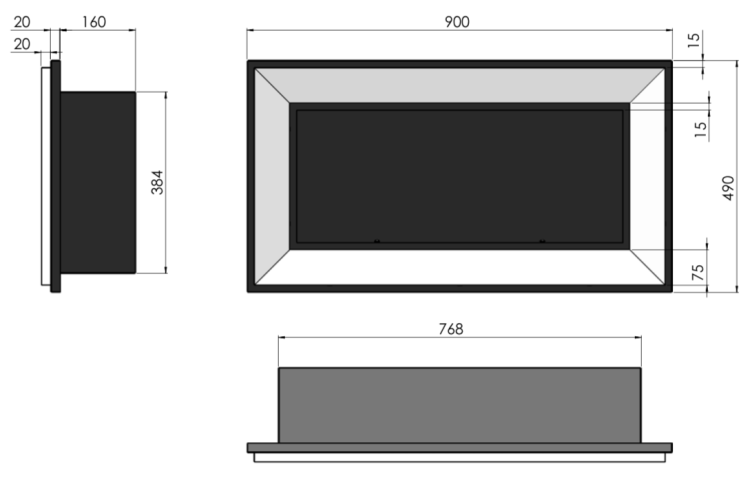 Biokominek SIMPLEFIRE FRAME 900