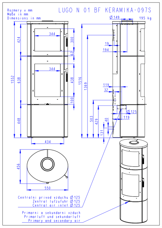 Lugo N 01 BF kamień + piekarnik