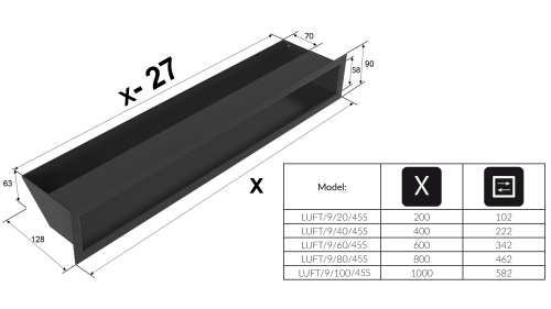LUFT 45S grafitowy 9x80