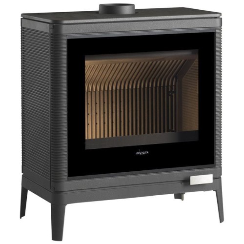 Invicta Kazan GA 9 kW czarne zdobienie szyby