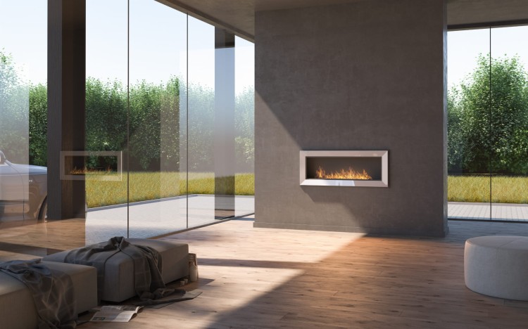 Aranżacja biokominka SIMPLEFIRE FAME 1200 w kolorze białym