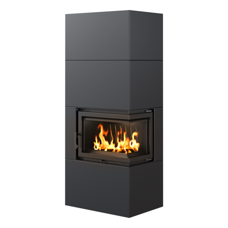 SIMPLE 8 BS prawy z zabudową BOX stalowy - czarny