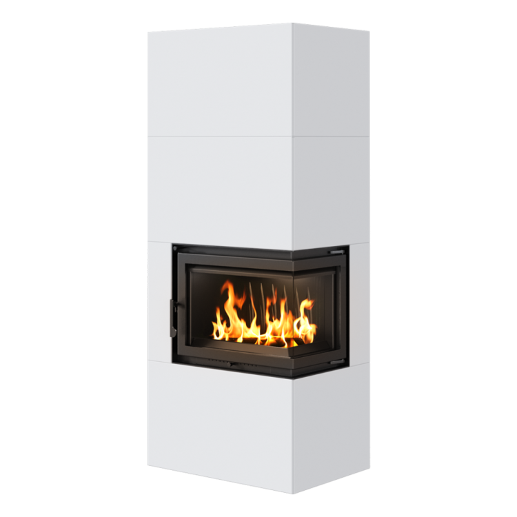 SIMPLE 8 BS prawy z zabudową BOX stalowy - biały