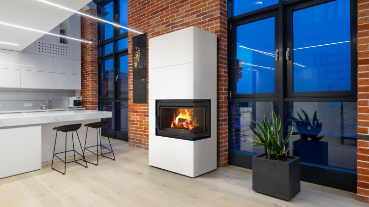 SIMPLE 8 BS prawy z zabudową BOX stalowy - biały