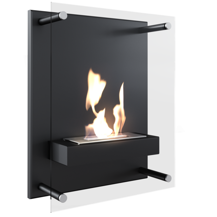 Biokominek GLASS czarny