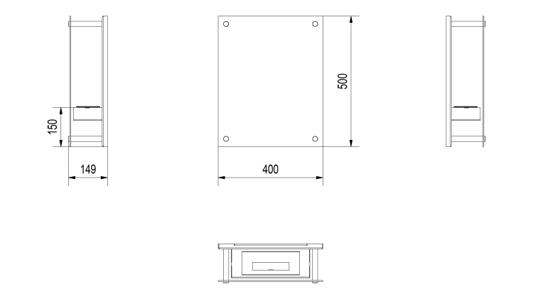 Biokominek GLASS czarny
