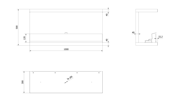 Biokominek X-RAY czarny z certyfikatem Tuv