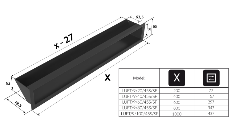 Luft sf szlifowany 9x80