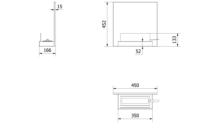 Biokominek PLANK czarny