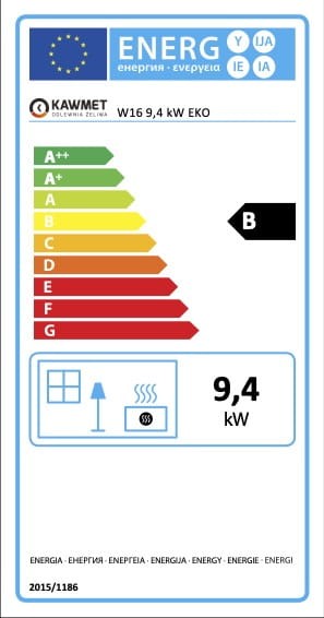 Kominek Żeliwny Kawmet W16 9,4 kW ECO etykieta energetyczna