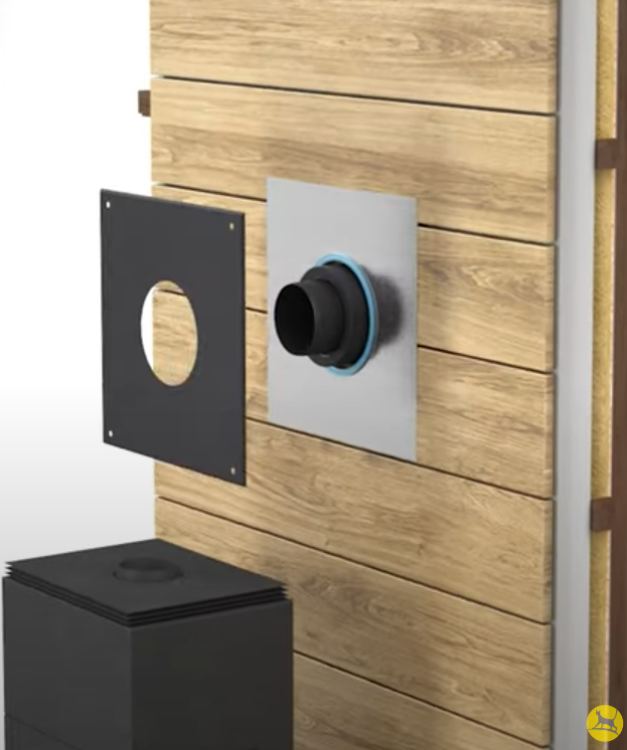 Elementy montowane na wewnątrz budynku. Zestaw KTM nie zawiera rury Dualinox i pieca