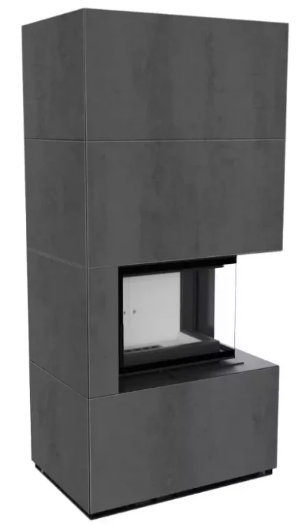 FLOKI BOX prawy z zabudową ze spieku NATURALI PIETRA DI SAVOIA ANTRANCITE BOCCIARDATA.webp