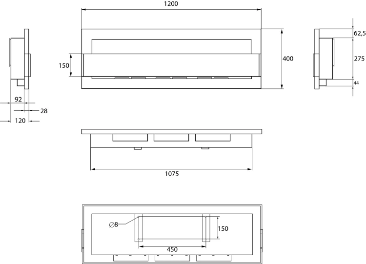 Biokominek wiszący z szybą 1200x400 wymiary.webp