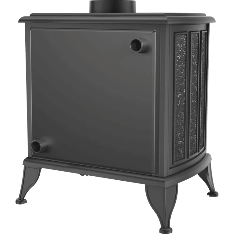 Widok płaszcza wodnego z tyłu pieca żeliwnego Koza K6 fi 130 z płaszczem wodnym