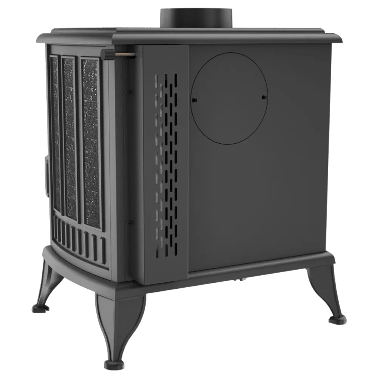 Widok ASDP z tyłu pieca żeliwnego Koza K6 fi 150 z ASDP 8 kW
