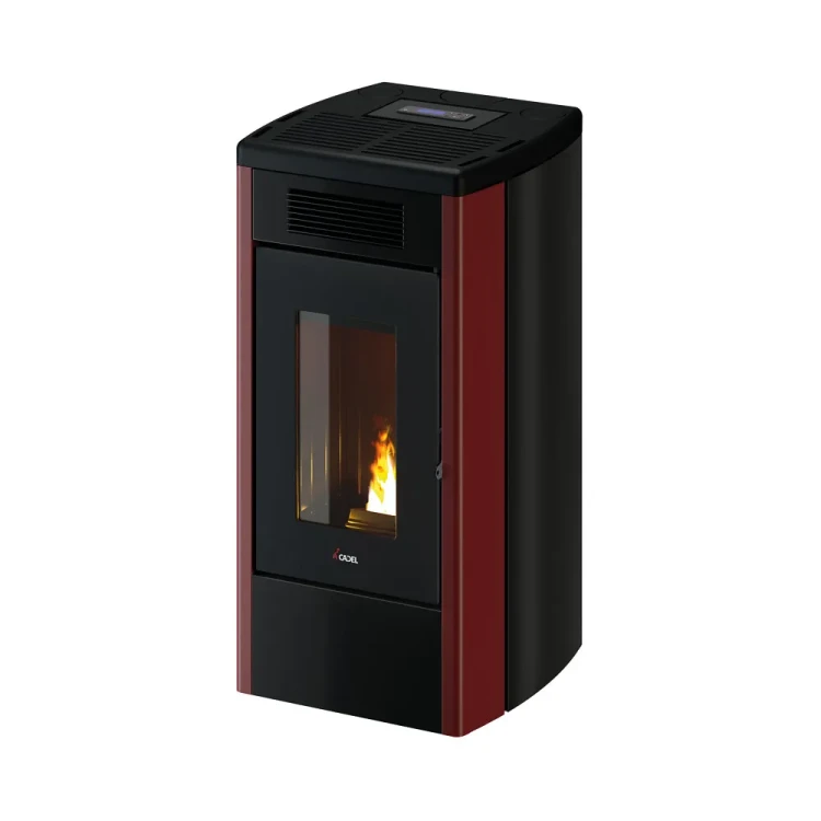 Piec na pelet Cadel Atena Plus 14 kW w kolorze bordowym