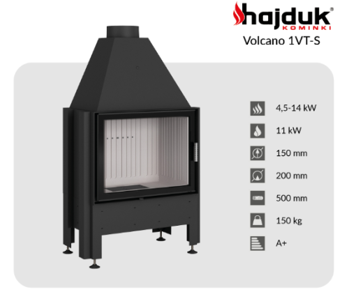 Kominek stalowy Hajduk model Volcano 1VT-S.png