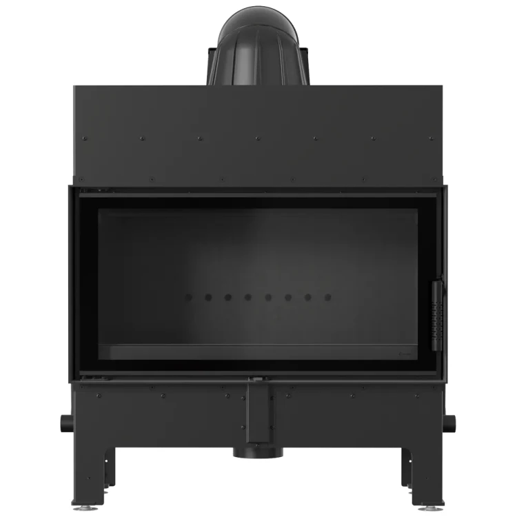 Kominek stalowy Floki L -czarne wyłożenie paleniska.webp