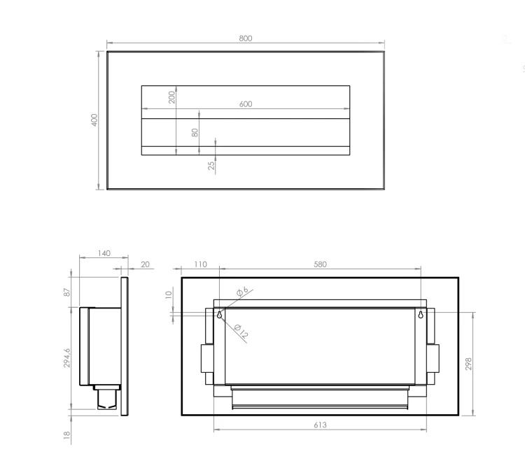 Biokominek do zabudowy Swing - rysunek techniczny.webp