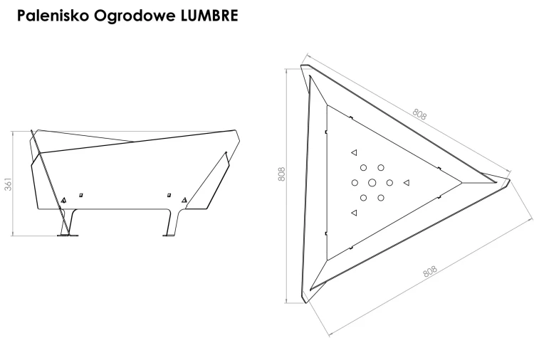 Palenisko ogrodowe Lumbre - rysunek techniczny.webp