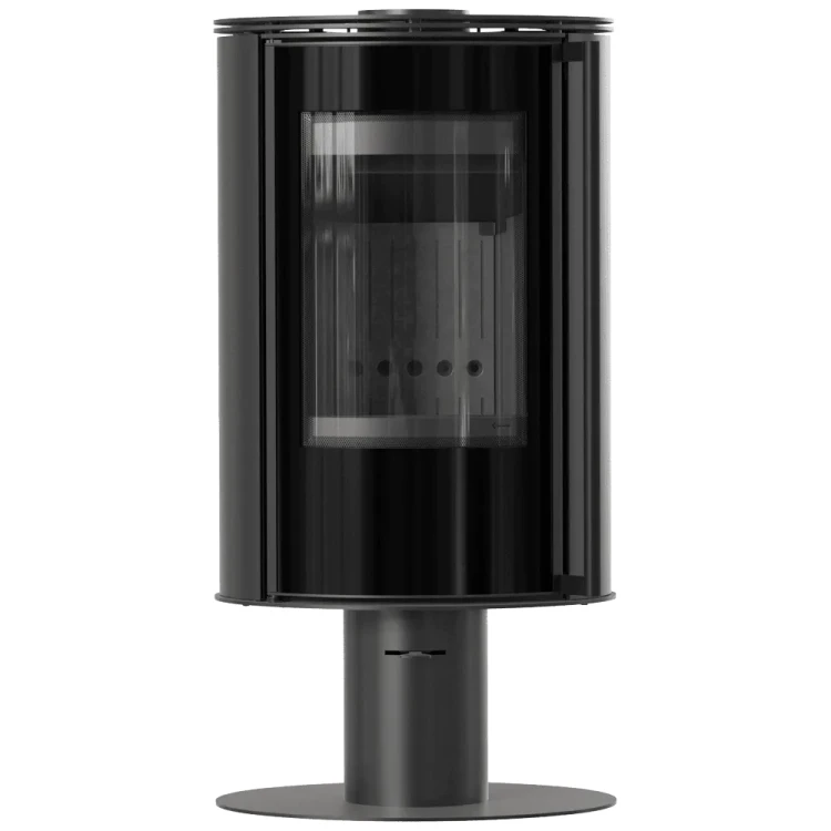 Piec stalowy na nodze Erik N z czarnym wyłożeniem.webp
