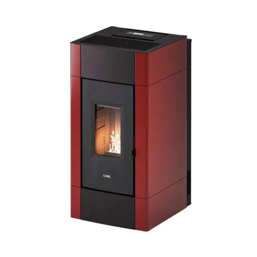 Piec na pelet Cadel Cristal Plus 9 kW w kolorze bordowym