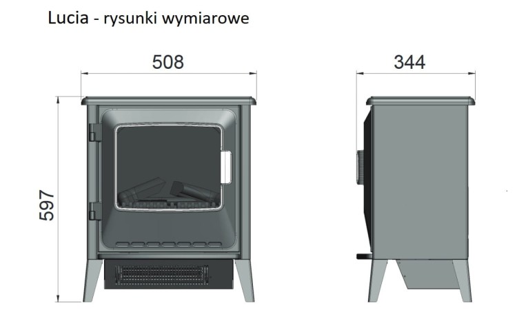 Kominek elektryczny wolnostojący Lucia - rysunek techniczny.jpg