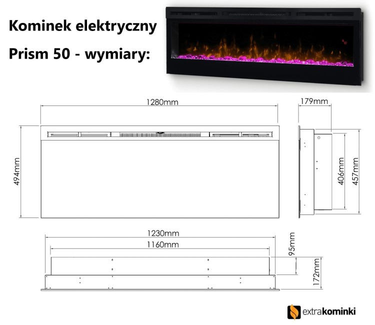 Kominek elektryczny Prism 50 - wymiary.jpg