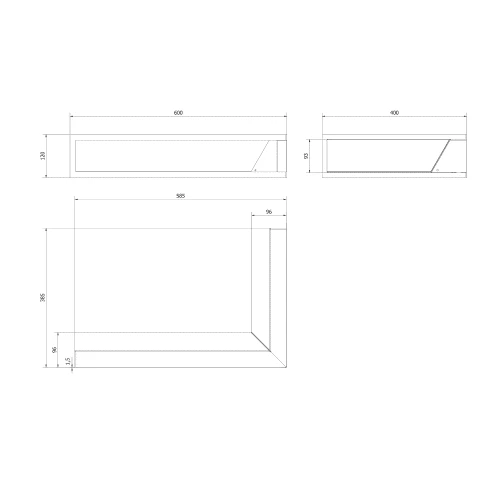 Luft narożny 400x600x120 czarny rysunek techniczny.webp