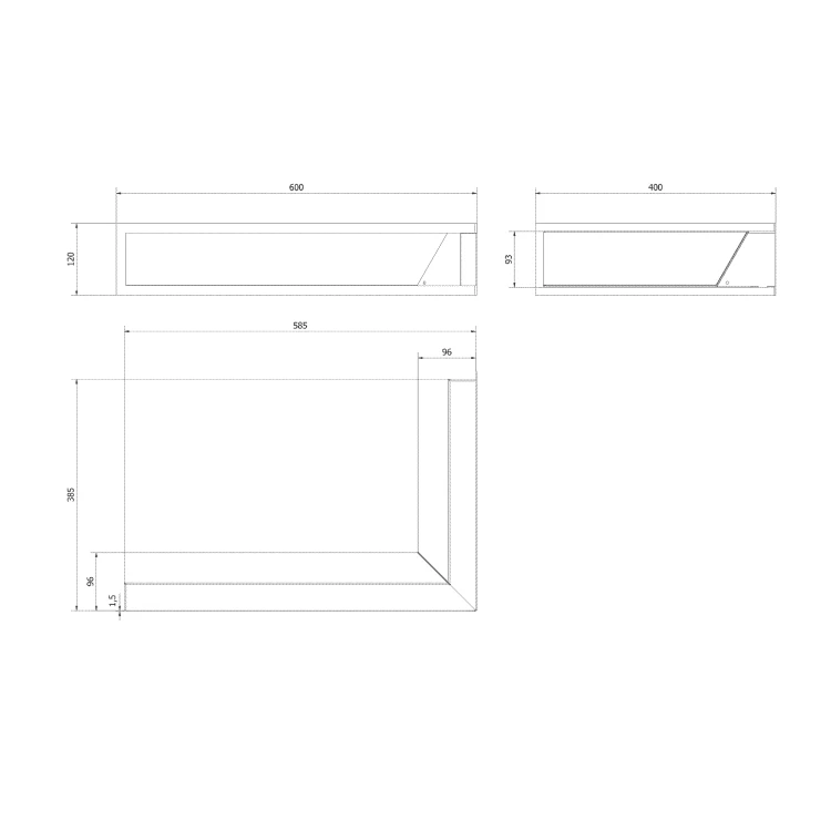 Luft narożny 400x600x120 czarny rysunek techniczny.webp