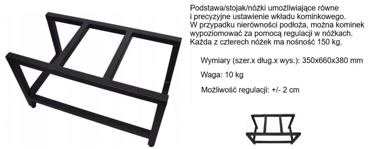 Podstawa stojak do komina Kawmet W6 rysunek i informacje