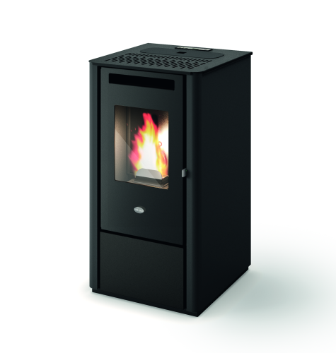 Piec na pellet Eva Calor Thelma 9 kW z nadmuchem w kolorze czarnym