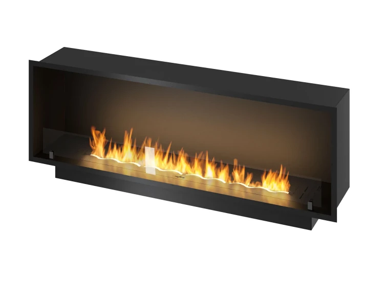 Biokominek Infire Slim Inside Black 1500 widok z ogniem.webp
