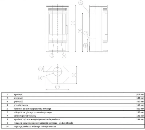 Piec stalowy Baltic 6 rysunek wymiarowy.webp