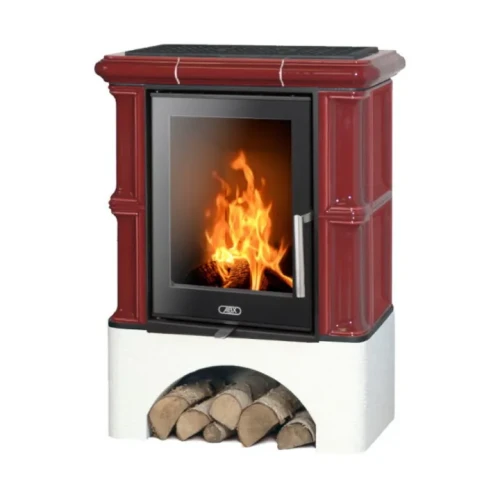 Piec kaflowy Bavaria Exclusive Cokół Równy Bordo.webp