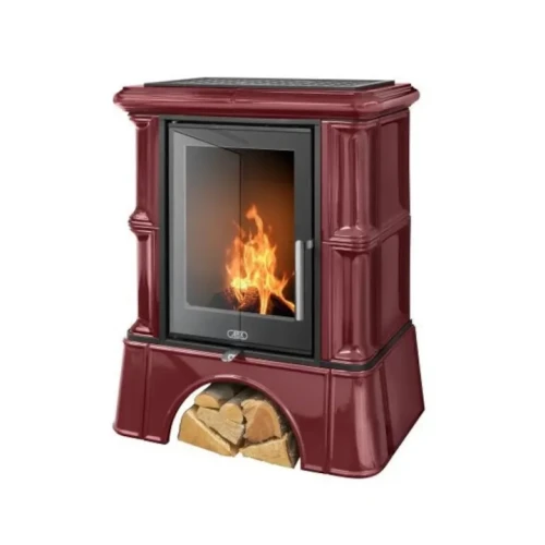 Piec kaflowy Bavaria Exclusive Cokół Kaflowy Bordo.webp