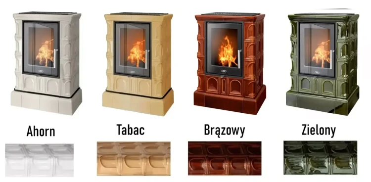 Piec kaflowy Britania Exclusive Cokół Kaflowy - kolory kafli.webp