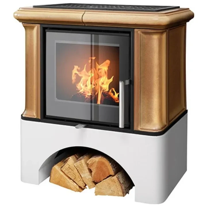 Piec kaflowy Ikaria Cokół Biały Tabac.webp