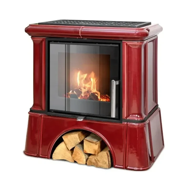Piec kaflowy Ikaria Exclusive Cokół Kaflowy Bordo.webp