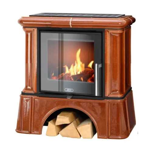 Piec kaflowy Ikaria Exclusive Cokół Kaflowy Brązowy.webp