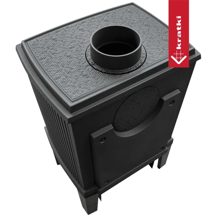 Piec żeliwny Koza K11 z nogami z drewna tył.webp