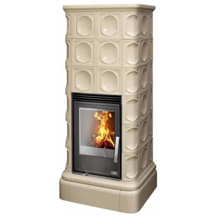 Piec kaflowy z płaszczem wodnym Kaledonia KP I Piaskowy.webp