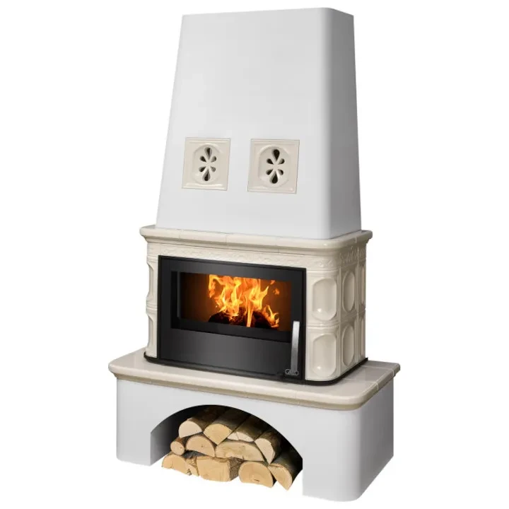 Piec kaflowy z płaszczem wodnym Laponia Piaskowy.webp