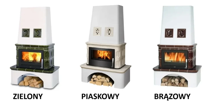Piec kaflowy z płaszczem wodnym Laponia - kolory kafli.webp