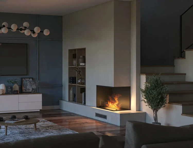 Kominek parowy narożny Invapo Corner 800 Prawy - wizualizacja.webp