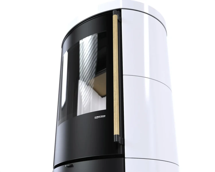 Piec kaflowy Ceres KRM 6 kW - reling z drewna.webp