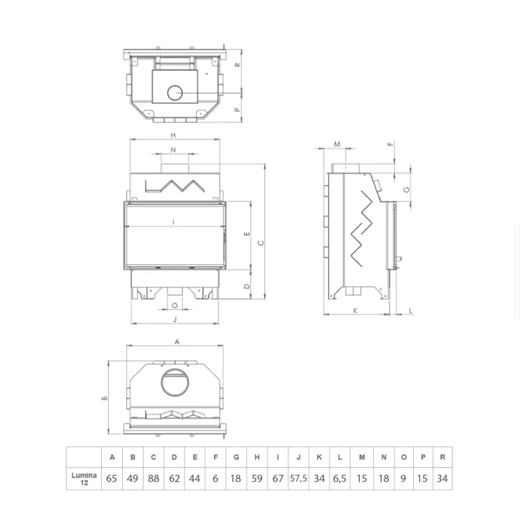 Rysunek techniczny Lava Lumina Clara 12