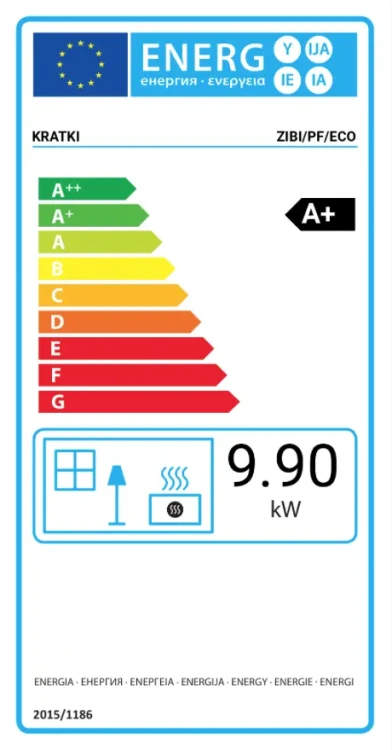 Etykieta energetyczna Zibi 9,9 kW